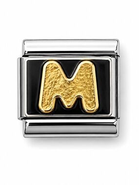Authentic Nomination Composable Link Charm letter M 18K Gold Made in Italy